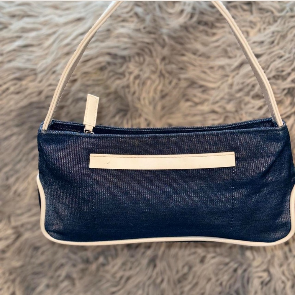 Y2K Estee Lauder denim and Cream Shoulder Bag